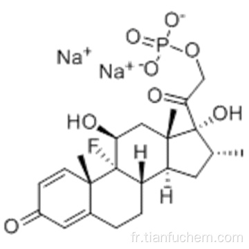 Pregna-1,4-diène-3,20-dione, 9-fluoro-11,17-dihydroxy-16-méthyl-21- (phosphonooxy) -, sel de sodium (1: 2), (57187068,11b, 16a) - CAS 2392-39-4